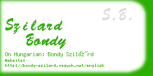 szilard bondy business card